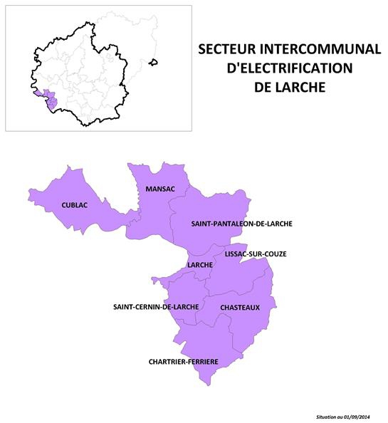 Carte secteur d'énergie de Larche